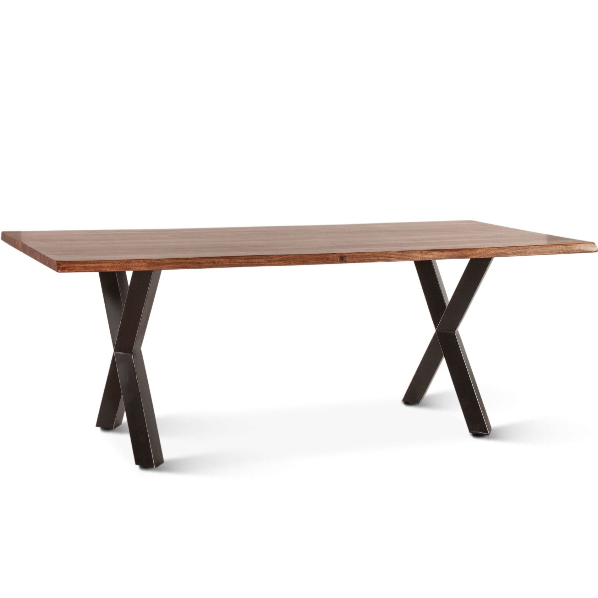 Natural Sheesham Wood and Iron Dining Table
