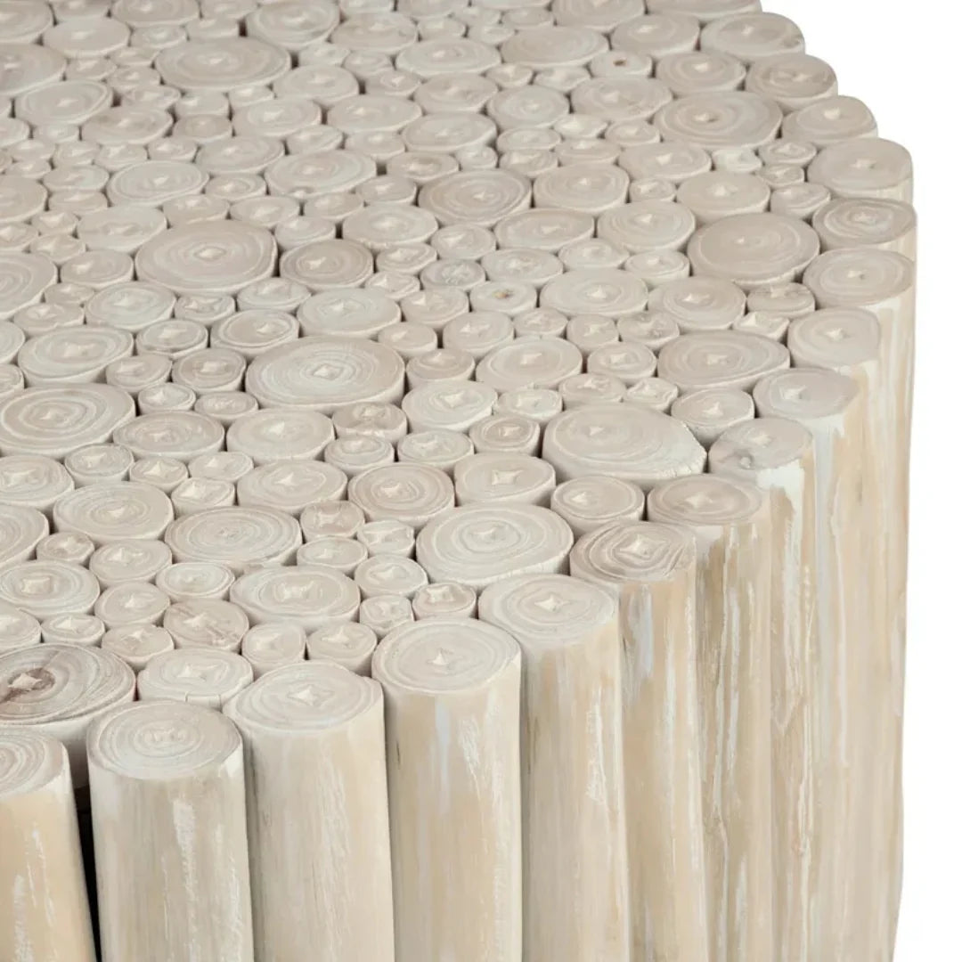 Natural Wood Log Round Coffee Table