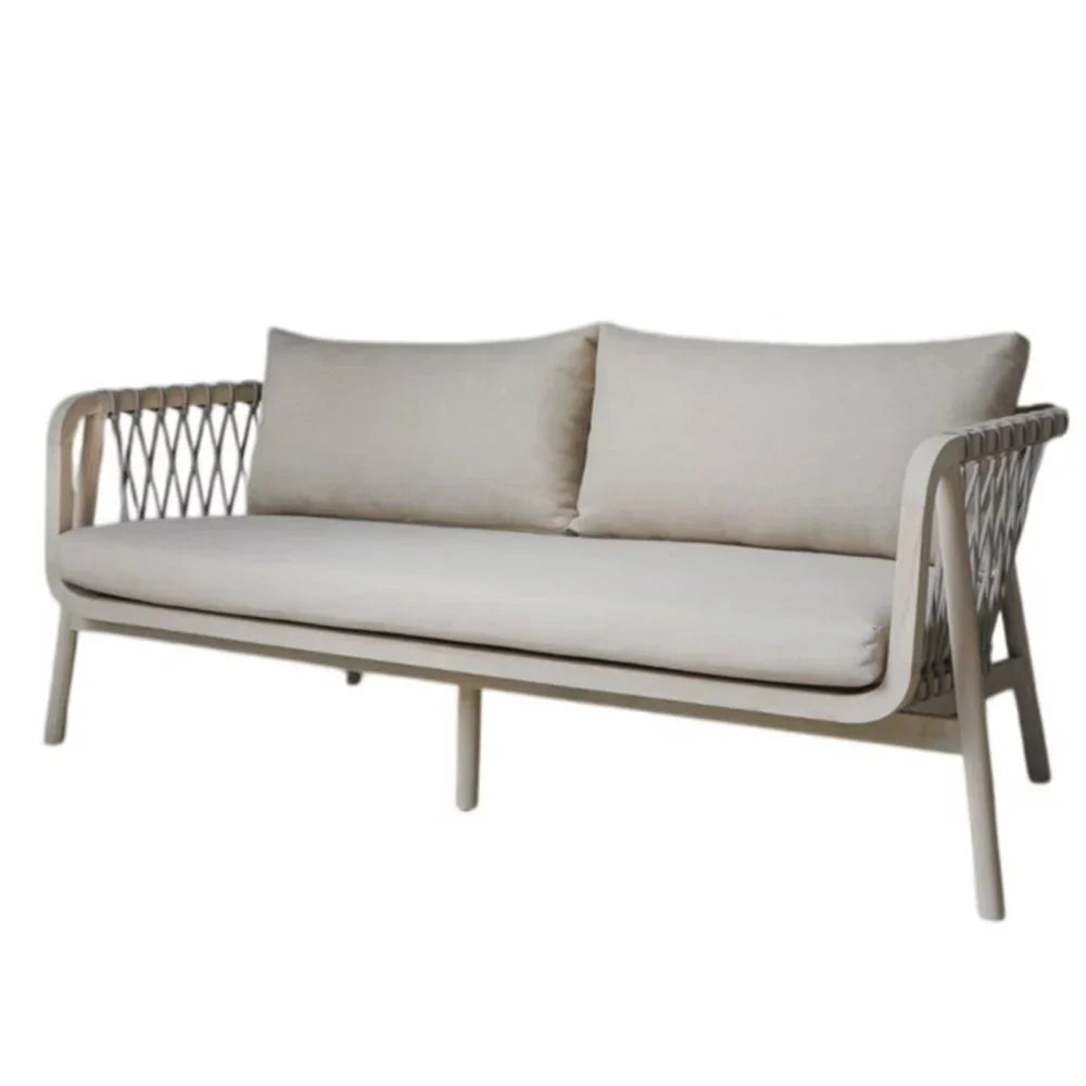Natural Wood Frame Outdoor Sofa