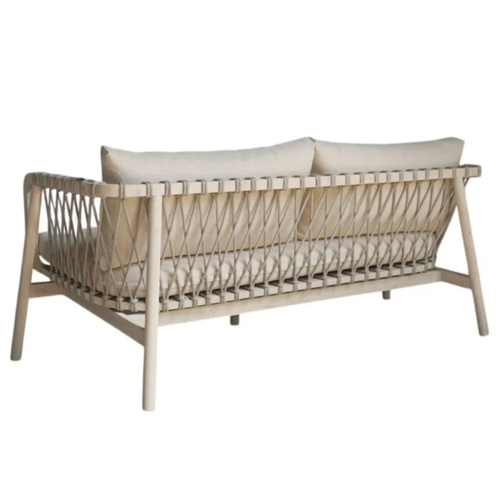 Natural Wood Frame Outdoor Sofa