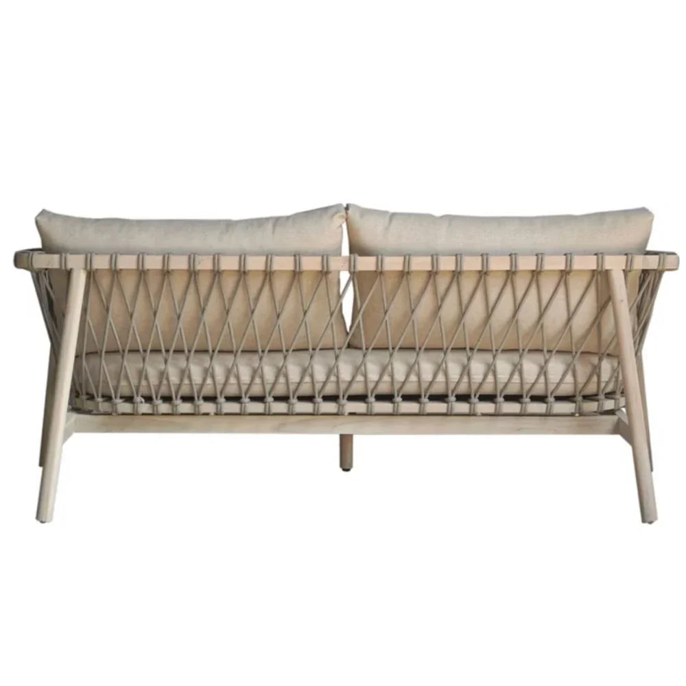 Natural Wood Frame Outdoor Sofa