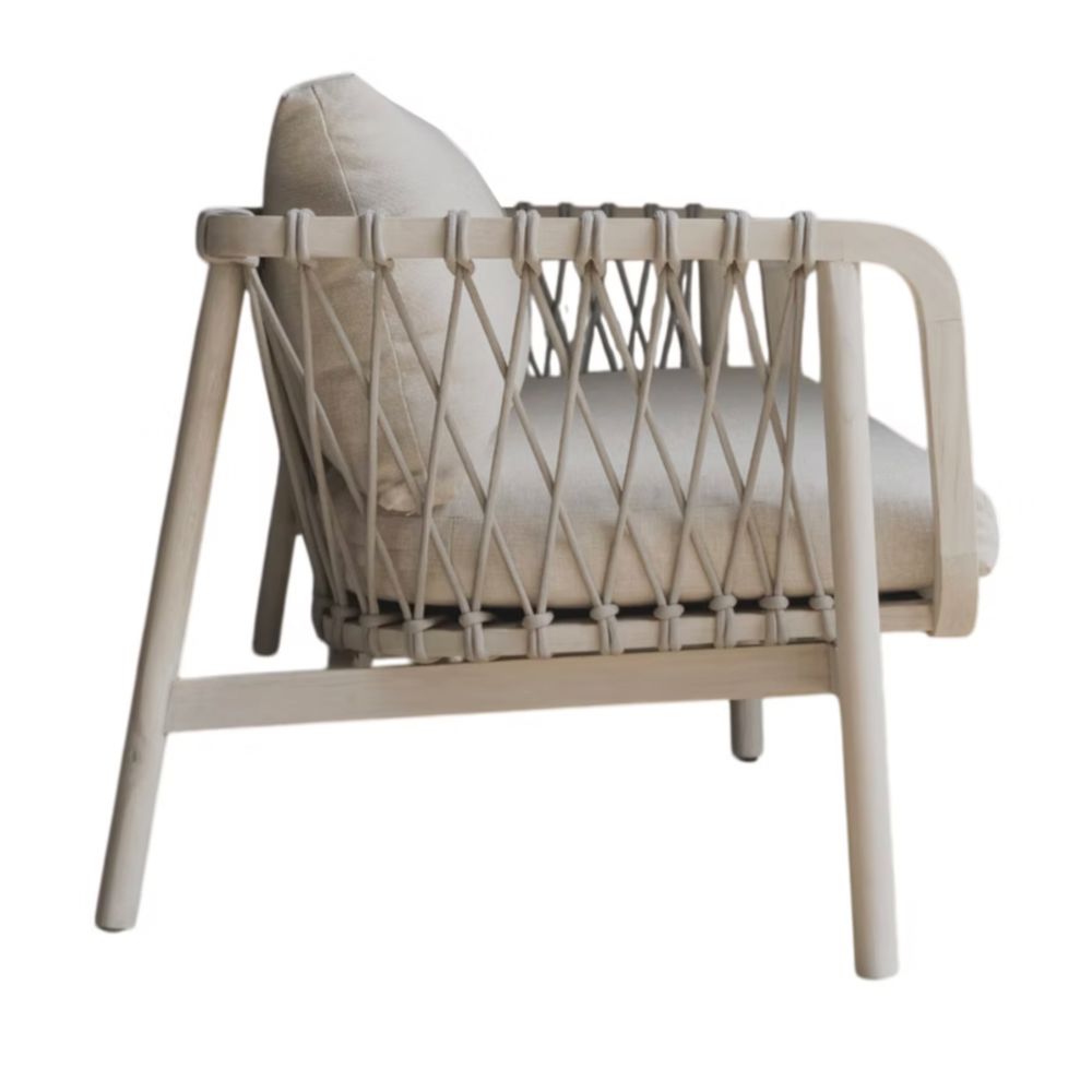 Natural Wood Frame Outdoor Sofa