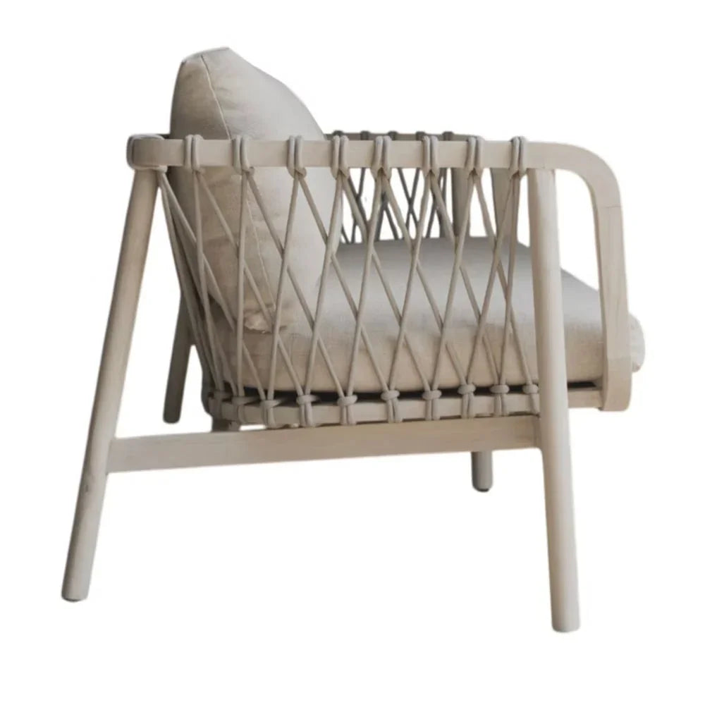 Natural Wood Frame Outdoor Sofa