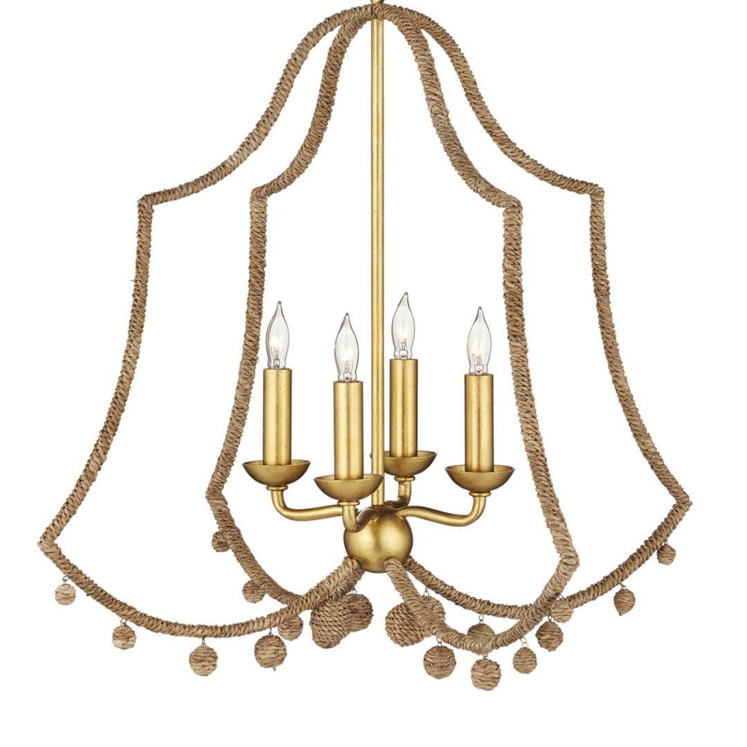 Gold Leaf Rope Bound Chandelier