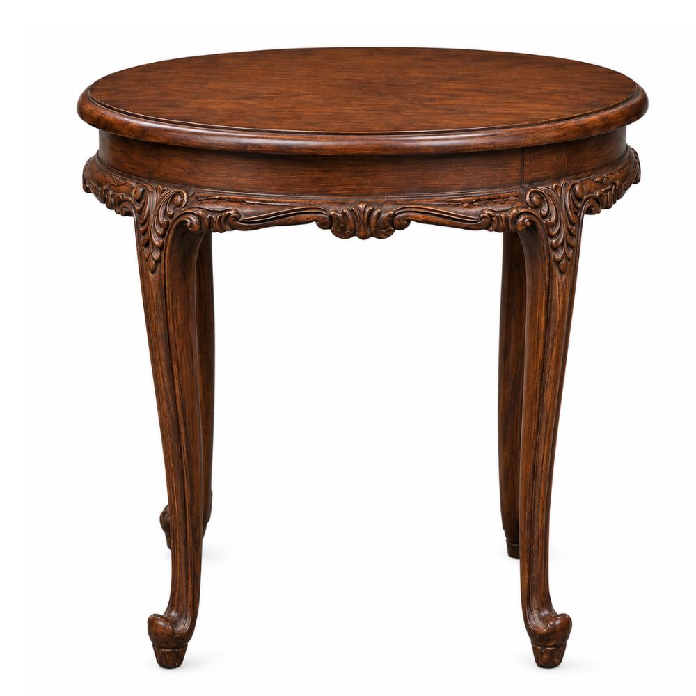 Ornately Carved French Accent Table