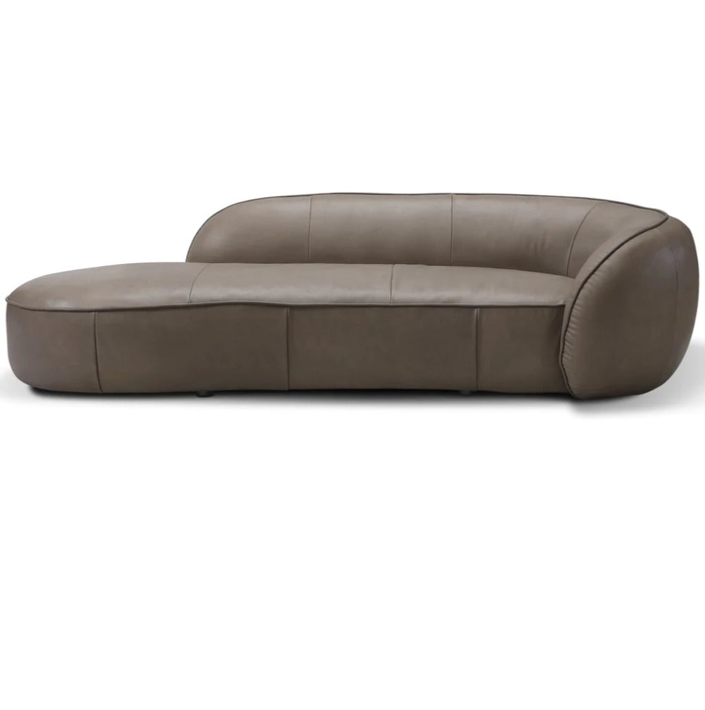 Modern Leather Open Ended Sofa
