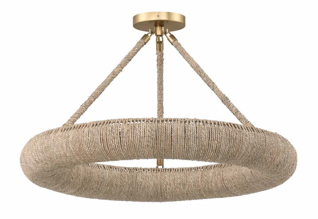 Natural Jute Ring Chandelier