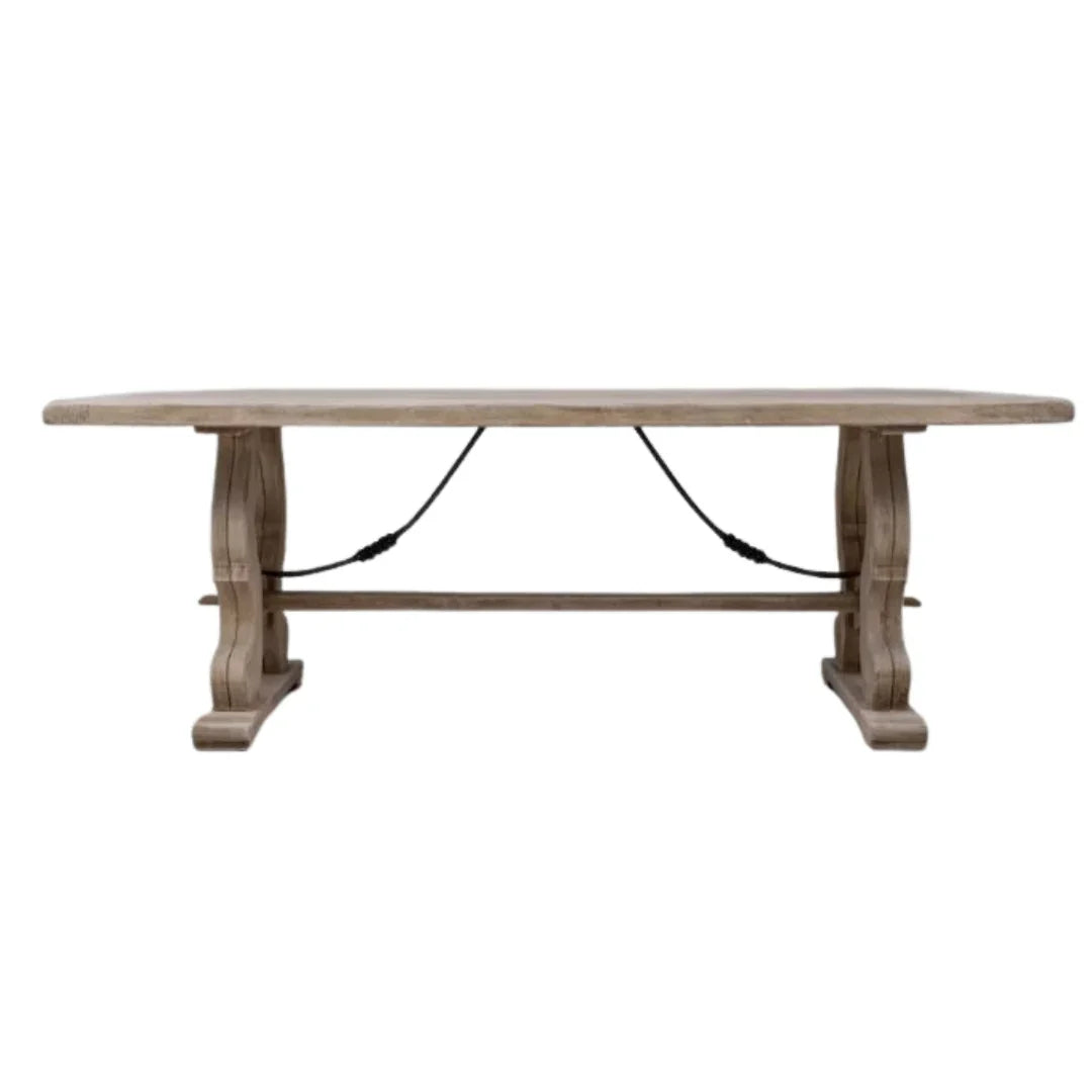 French Lyre Trestle Dining Table, Circa 1920