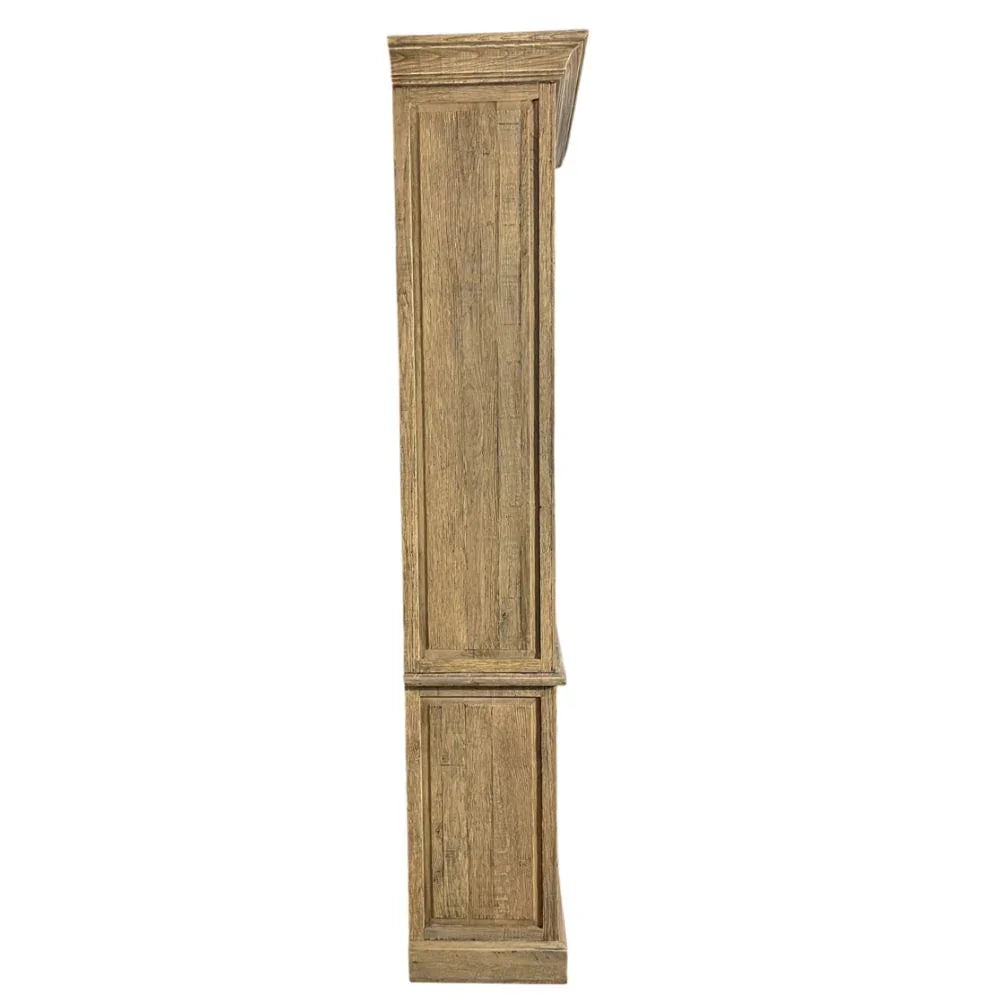 Oak Parquet Glass Front Display Cabinet