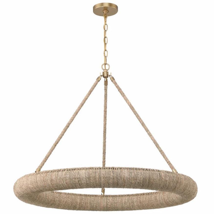 Large Natural Jute Ring Chandelier