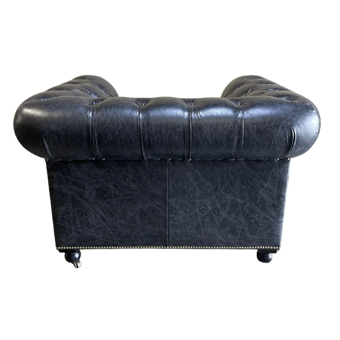 Old Espresso Chesterfield Leather Armchair