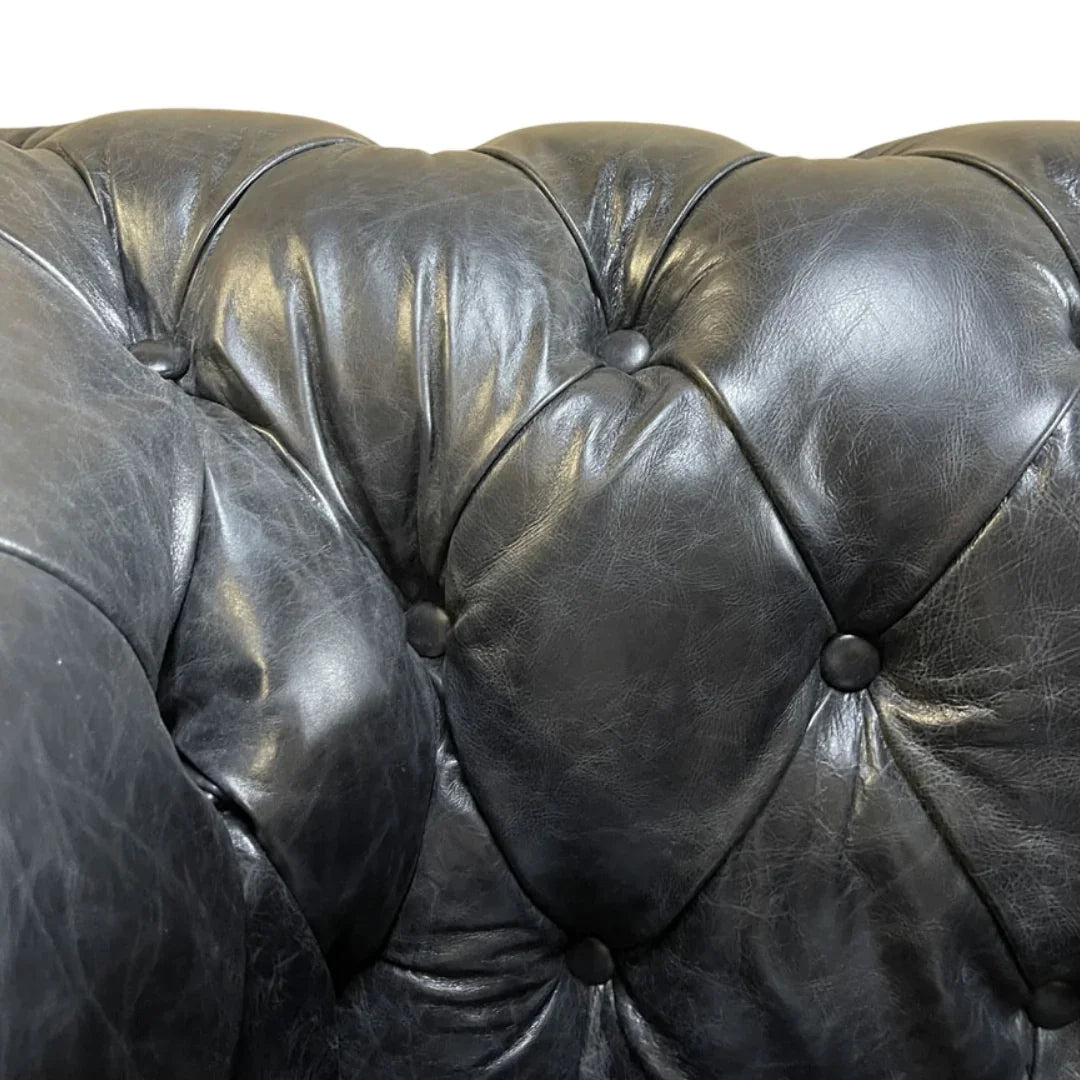 Old Espresso Chesterfield Leather Armchair