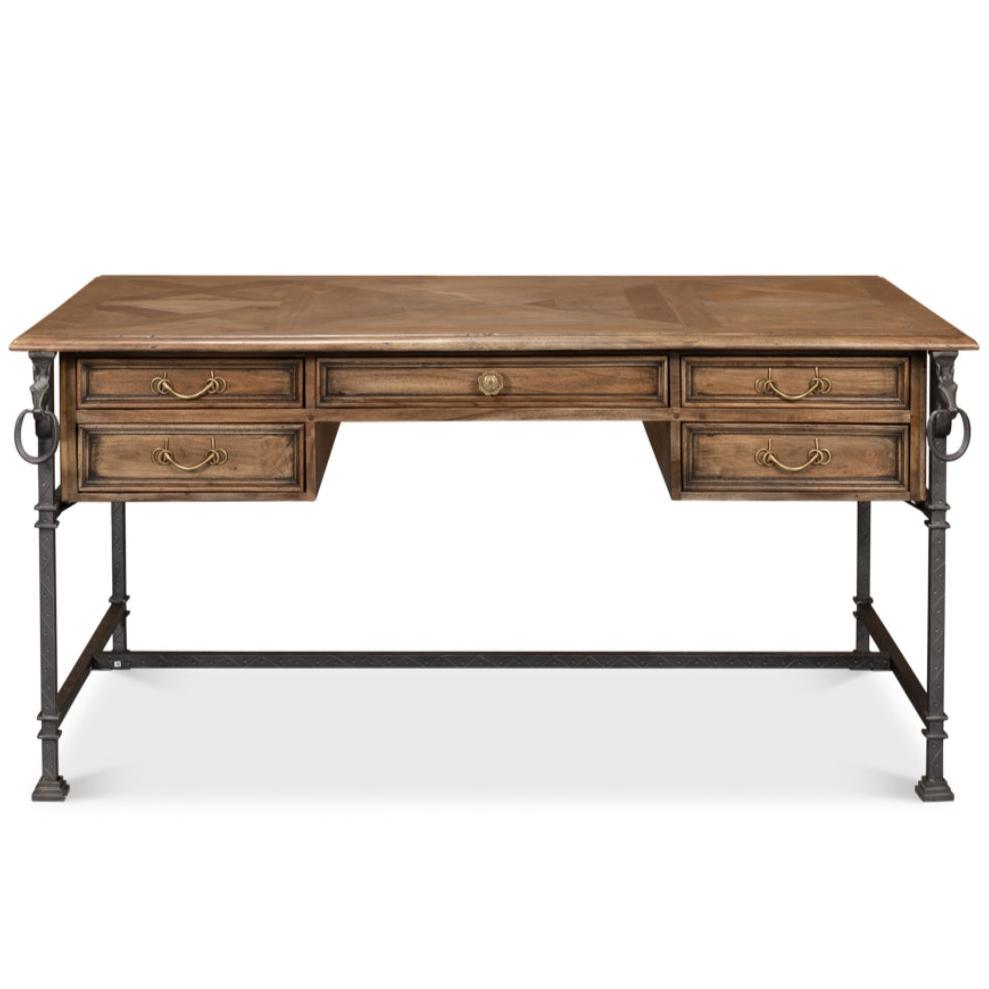 Rustic Iron Steed Wood and Iron Desk