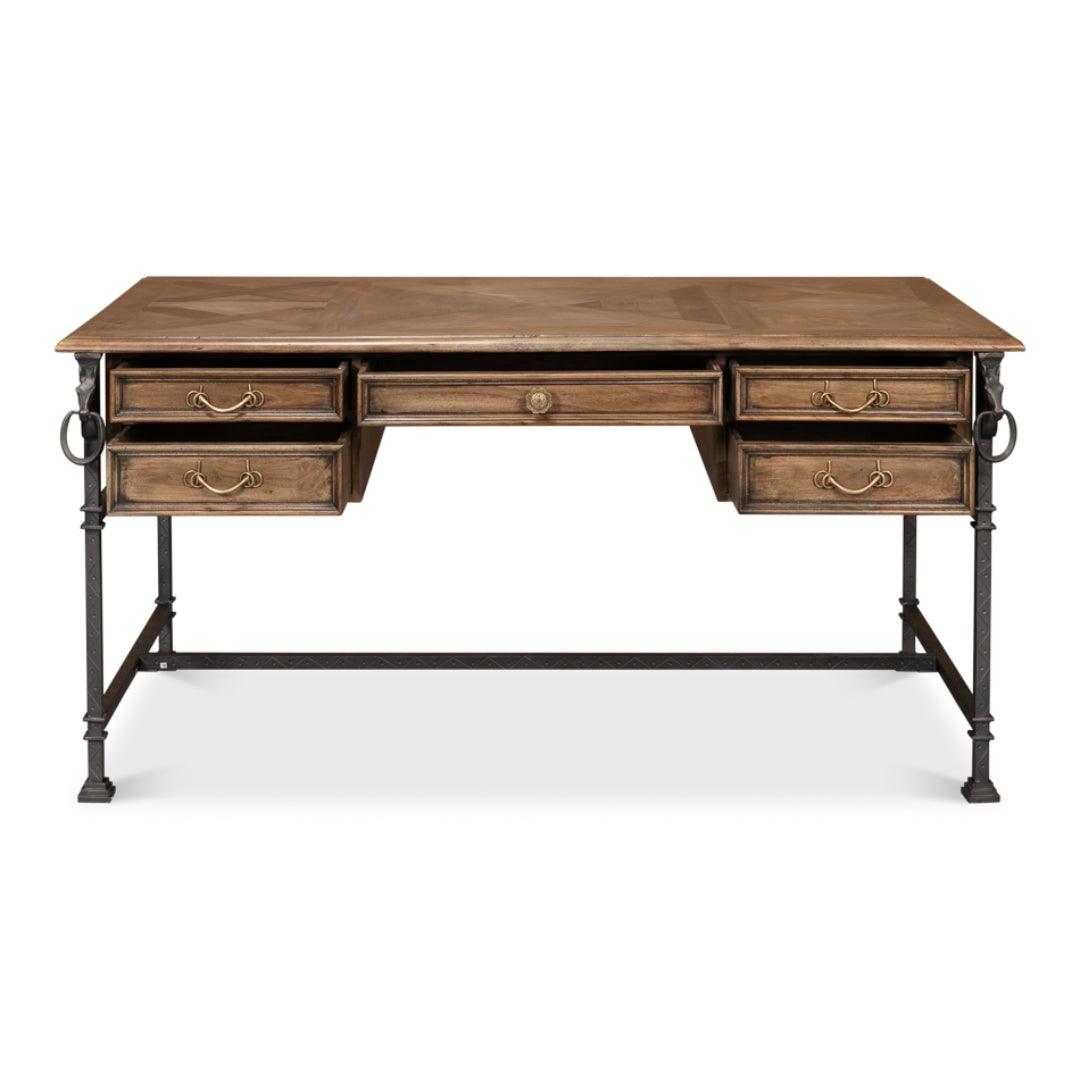 Rustic Iron Steed Wood and Iron Desk