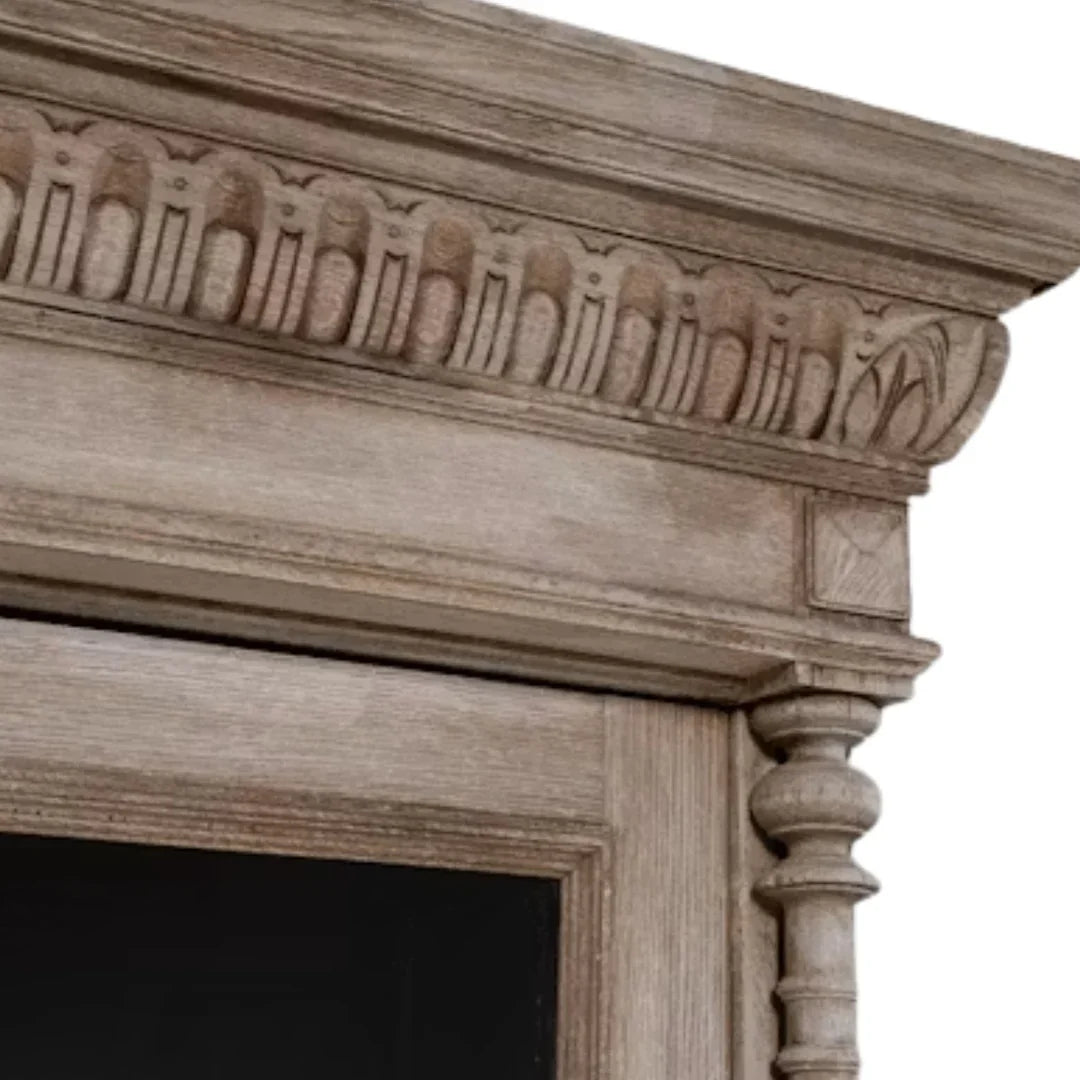 Old World Carved Oak Showcase Cabinet, Circa 1880