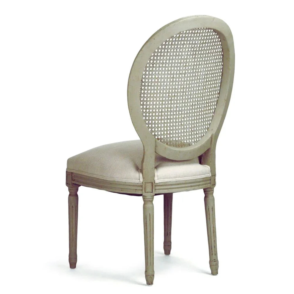 Olive Cane Louis Medallion Side Chair