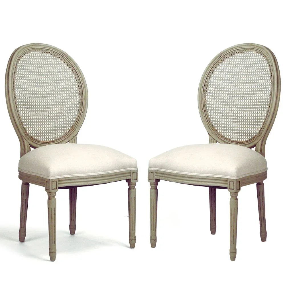 Olive Cane Louis Medallion Side Chair
