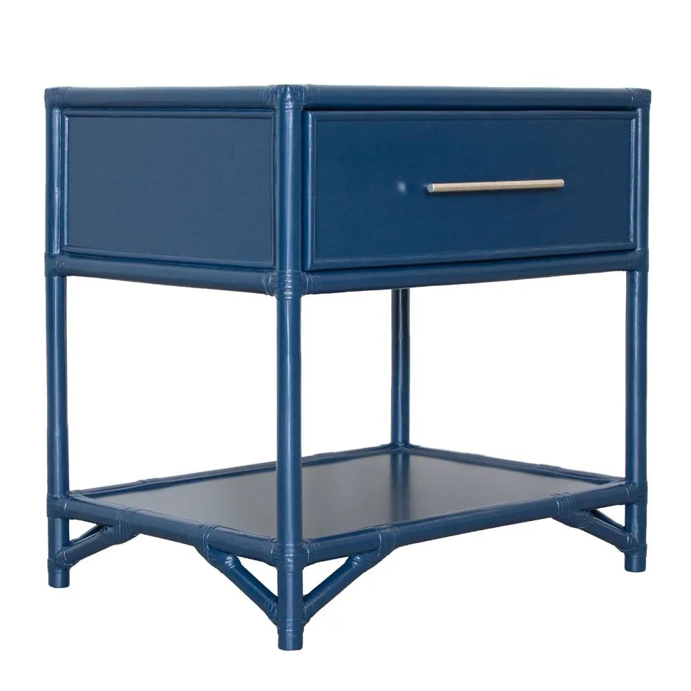 Harbor Cane Rattan One-Drawer Nightstand with Shelf