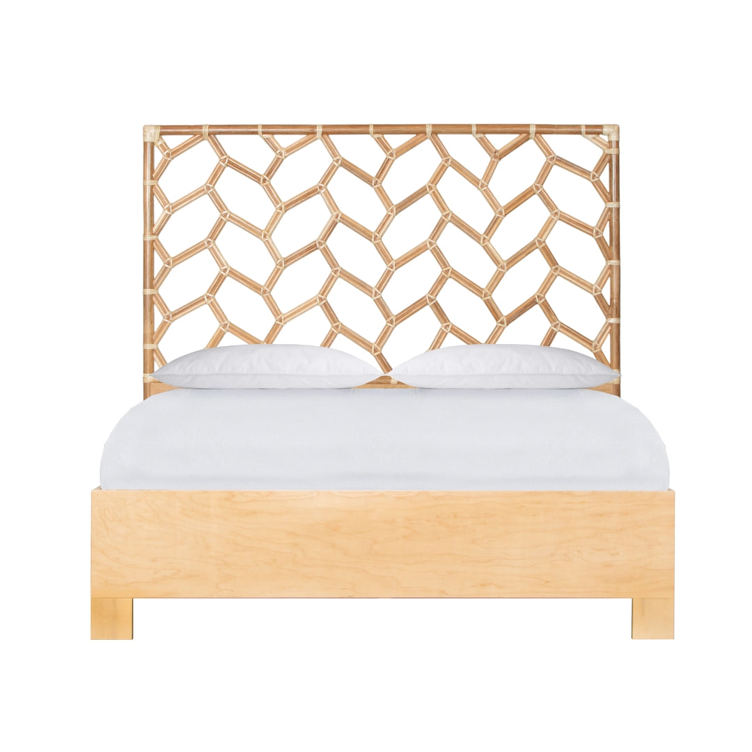 Organic Diamond Rattan Bed Frame