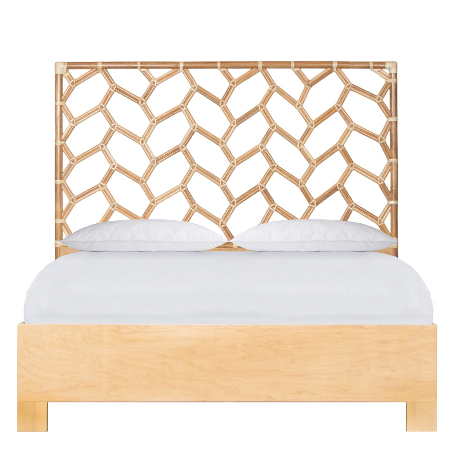 Organic Diamond Rattan Bed Frame