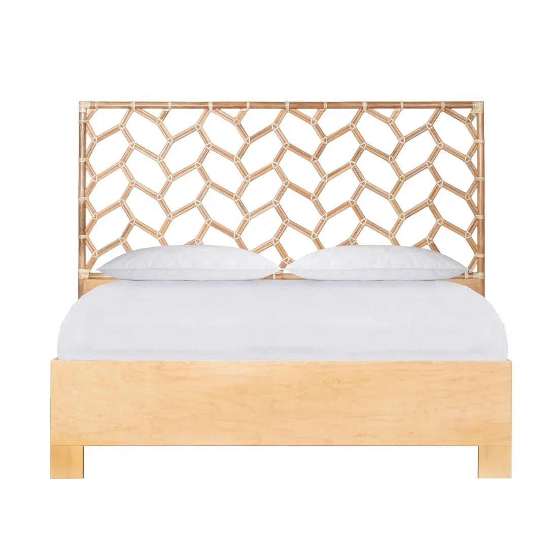 Organic Diamond Rattan Bed Frame