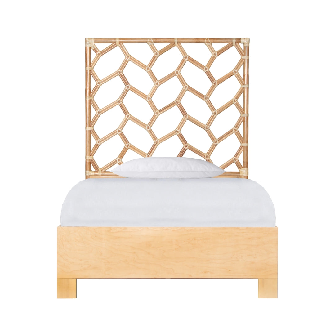 Organic Diamond Rattan Bed Frame