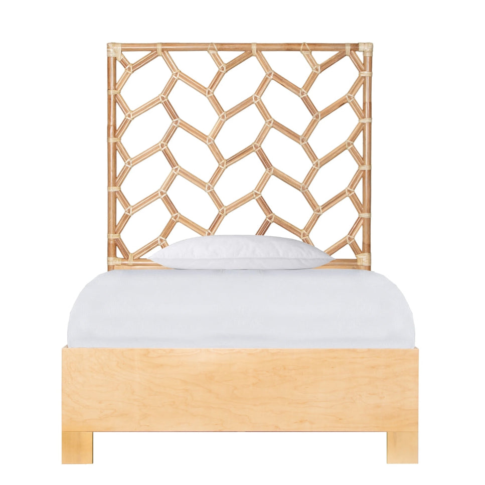 Organic Diamond Rattan Bed Frame