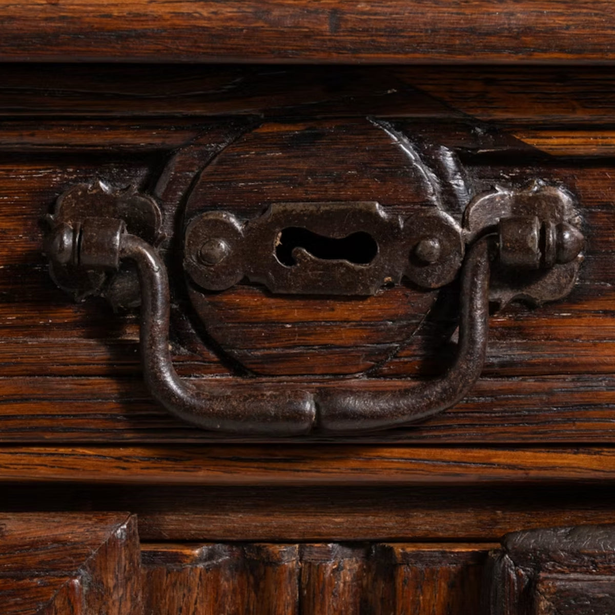 Ornate Antique French Carved Oak Wood Buffet, Circa 1780