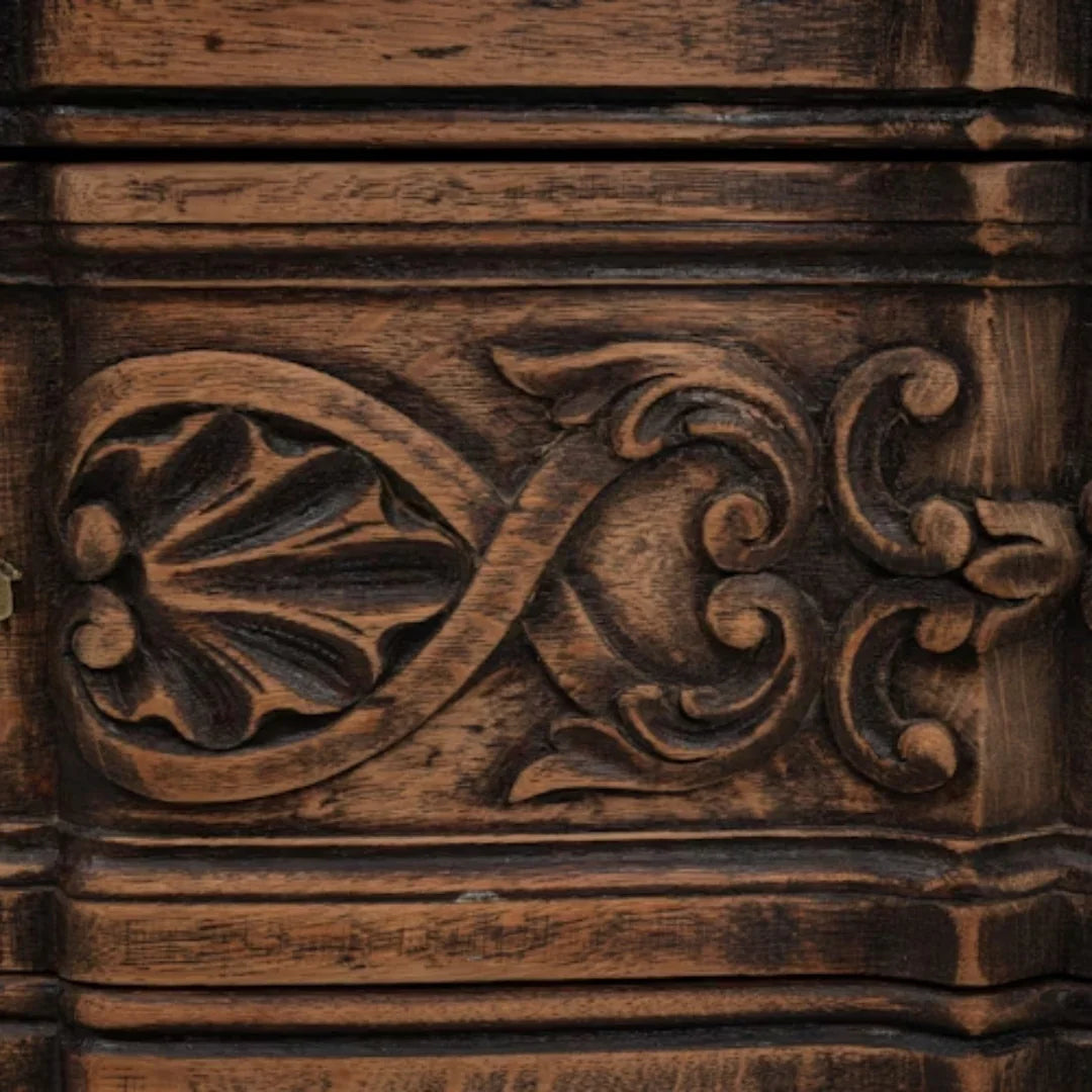 Richly Stained Ornate French Chest, Circa 1850