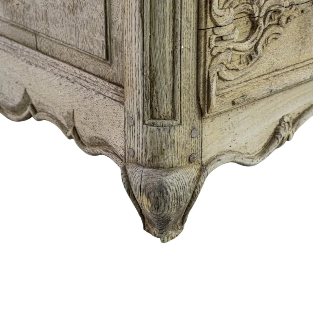 French Ornately Carved Oak Chest, Circa 1850