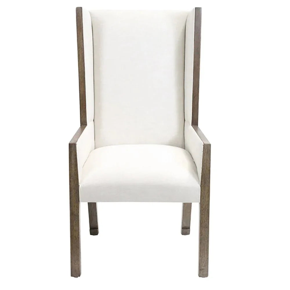 Ornately Carved Wood Wingback Armchair