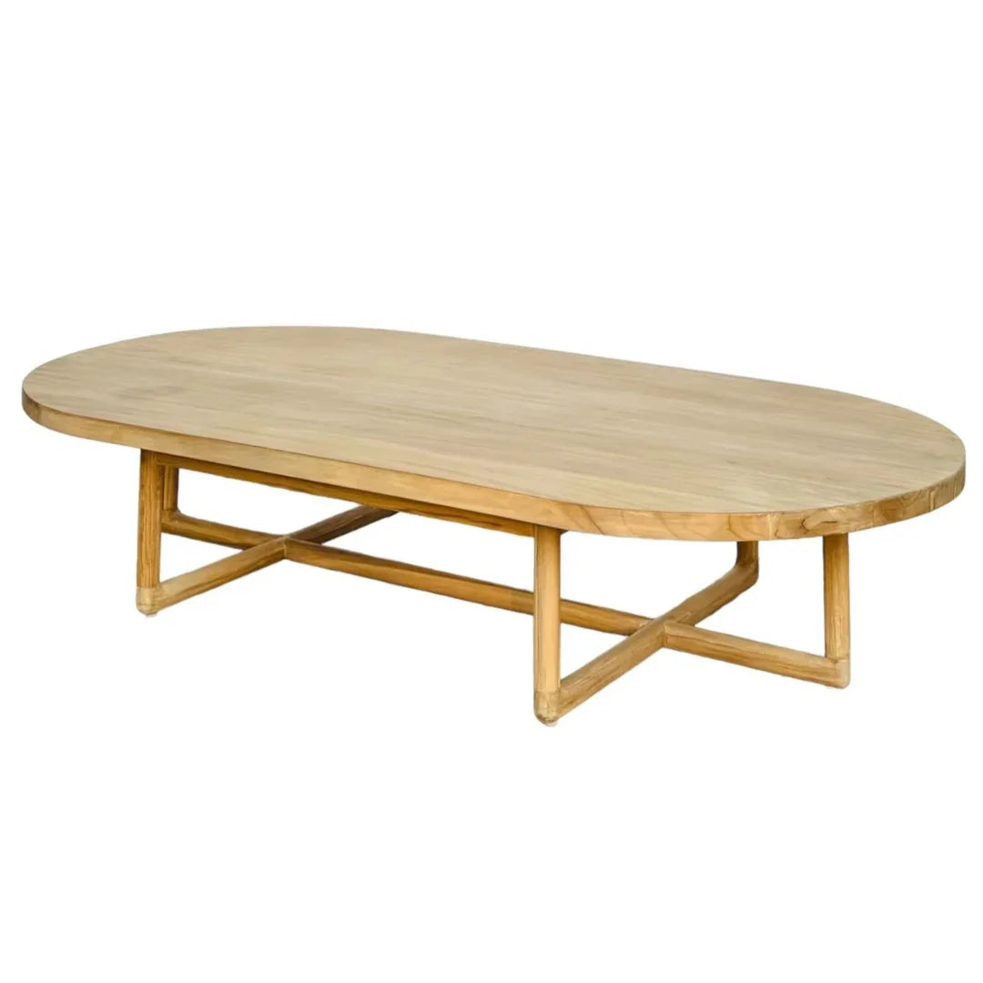 Oval Natural Wood Coffee Table