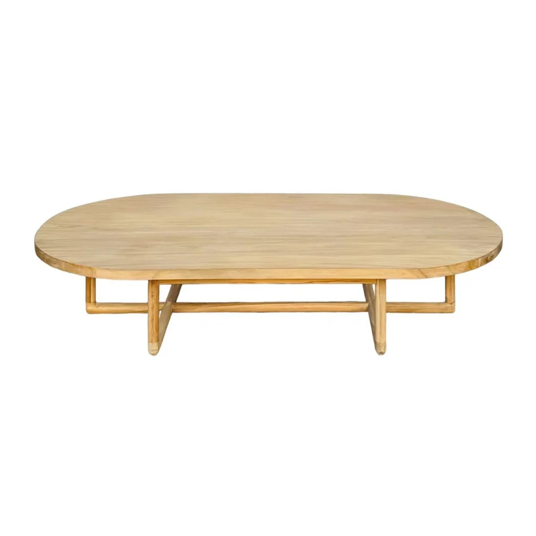 Oval Natural Wood Coffee Table