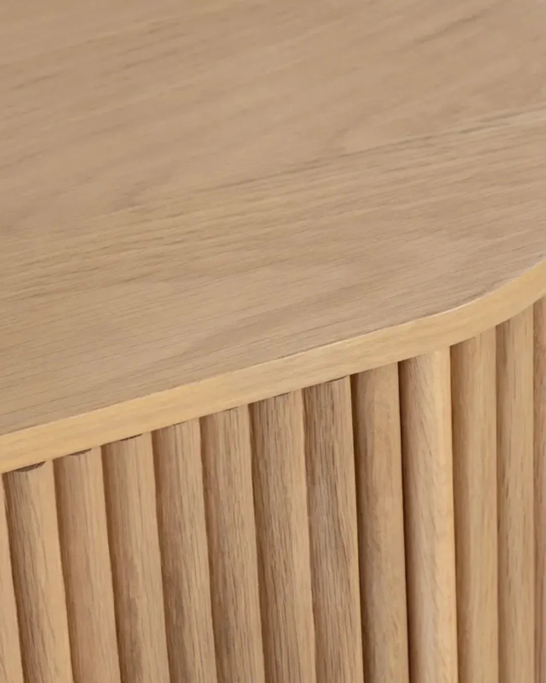 Oval Wooden Fluted Door Sideboard