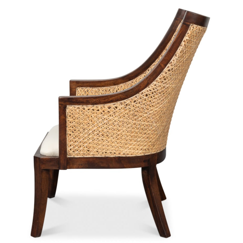 Curved Back Woven Lounge Chair
