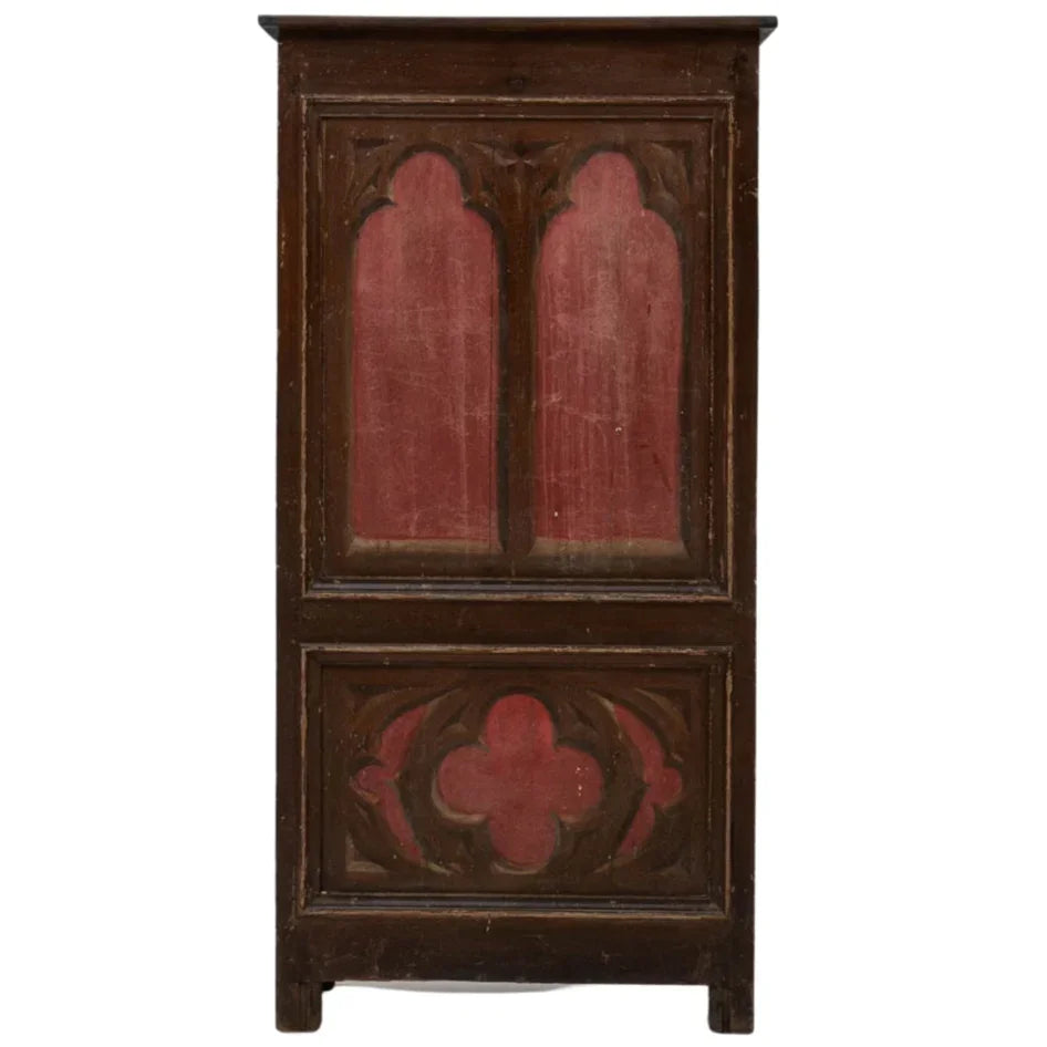 Small Gothic Revival Cabinet with Quatrefoil Motifs, Circa 1900