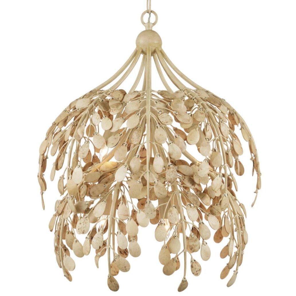 Cascading Gold Palm Leaves Chandelier