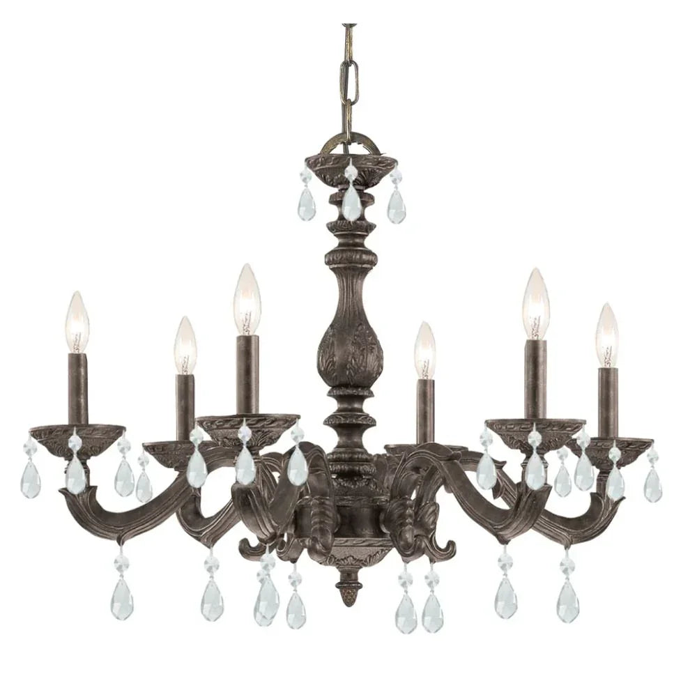 Parisian Market Bronze Chandelier with Crystals