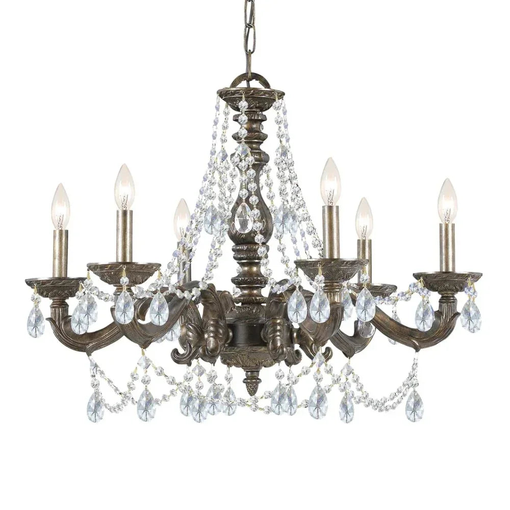 Venetian Bronze French Chandelier with Crystals