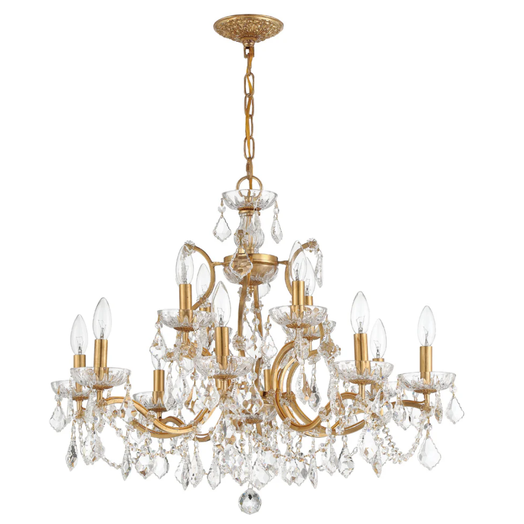 Parisian Gilded Crystal Chandelier