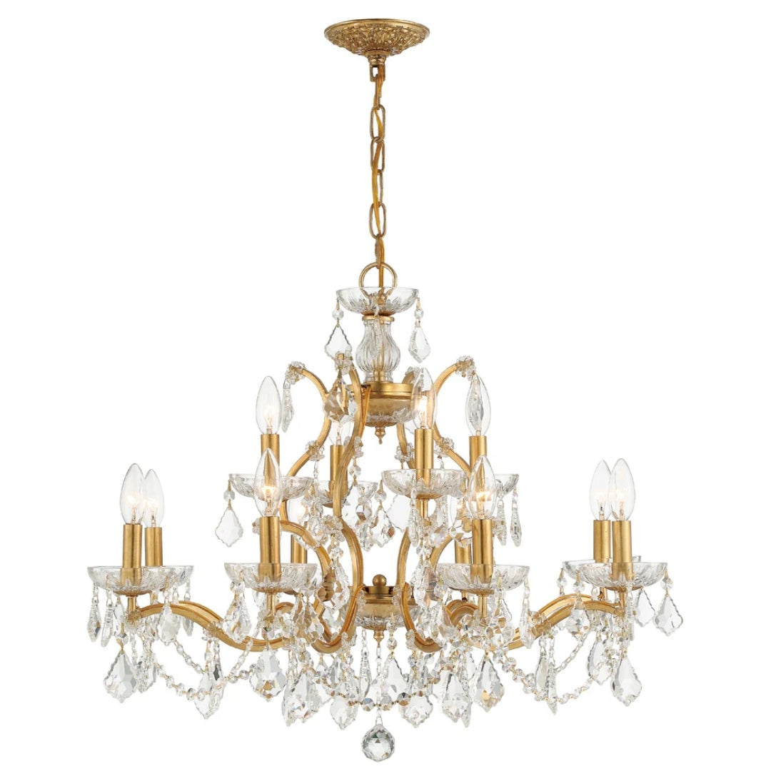 Parisian Gilded Crystal Chandelier