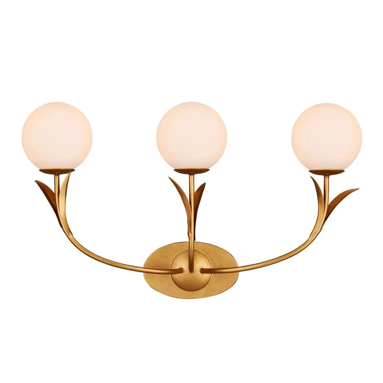 Parisian Gold Leaf Triple Sconce