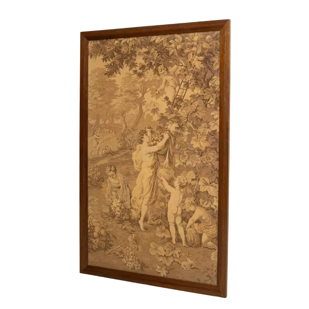 Belle Époque French Pastoral Tapestry Framed Art, Circa 1900
