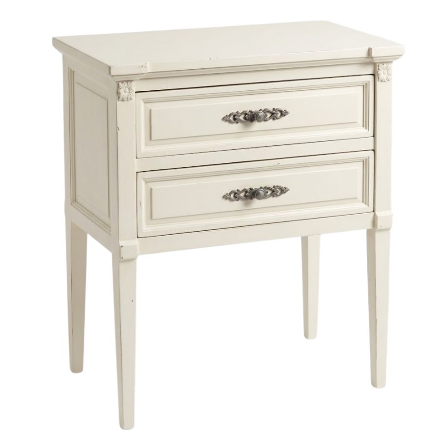 Petite White French Country Side Chest