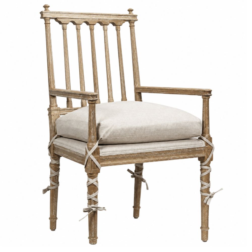 Pillow Top Ballet Tie Dining Armchairs - Pair