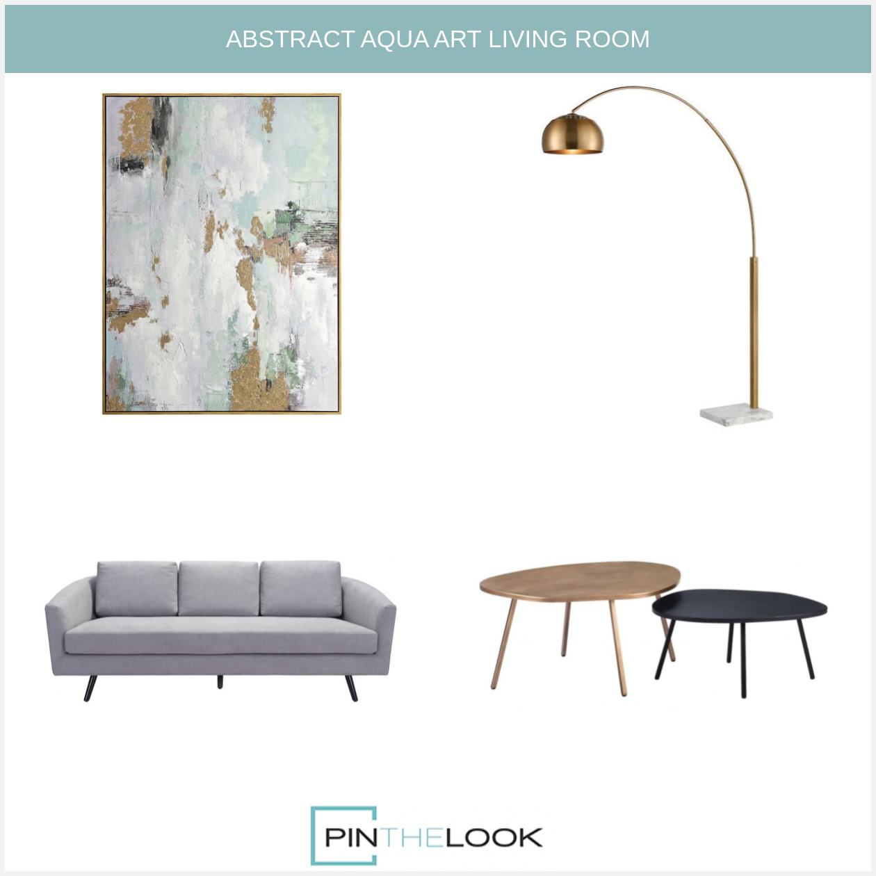Oversized Abstract Aqua Vibes Wall Art