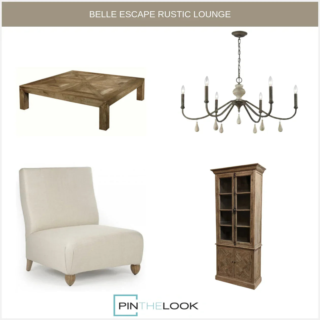 Rustic Crisscross Top Wood Coffee Table