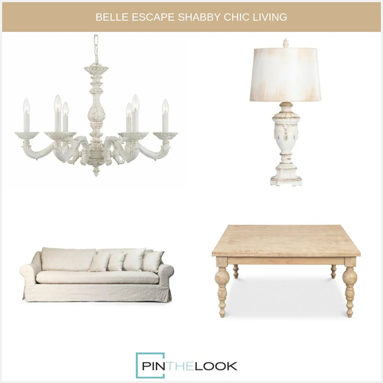 White Shabby Chic Chandelier