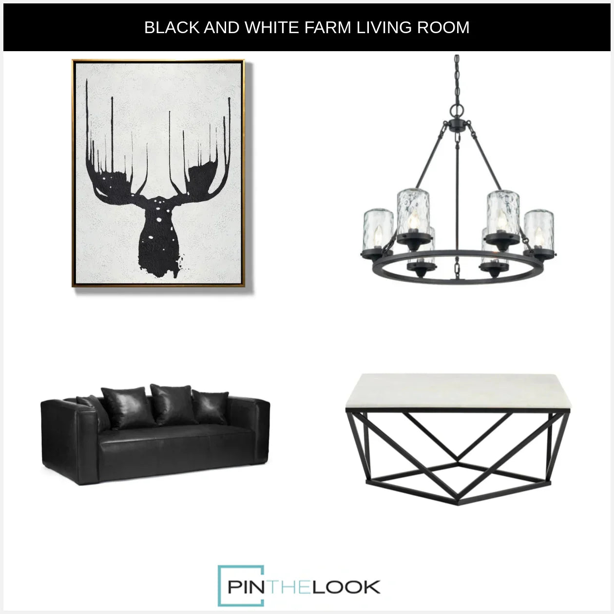 Industrial Black Leather Sofa