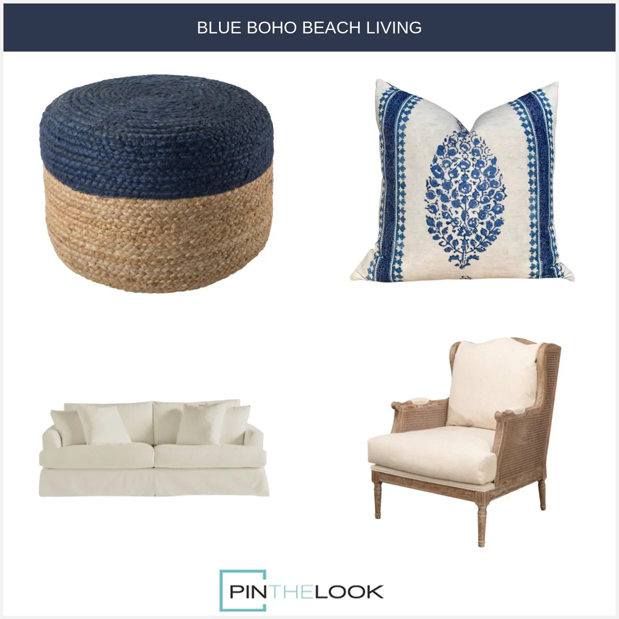 Beige Natural Coastal Fabric Chair